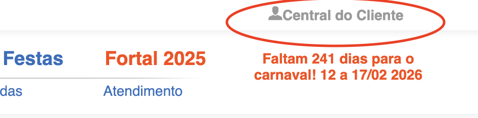 Clique em central do folião